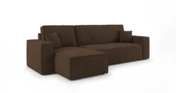 Designer Ecksofa Lunaro Mini mit Schlaf- und Klappfunktion in Cord