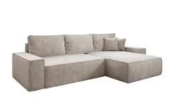 Designer Ecksofa Lunaro mit Schlaf- und Klappfunktion in Cord
