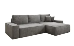 Designer Ecksofa Lunaro mit Schlaf- und Klappfunktion in Cord