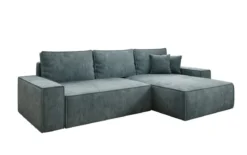Designer Ecksofa Lunaro mit Schlaf- und Klappfunktion in Cord