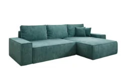 Designer Ecksofa Lunaro mit Schlaf- und Klappfunktion in Cord