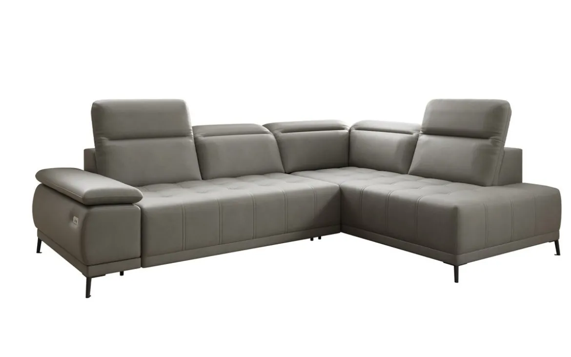 Designer Ecksofa Lyra mit elektrischer Schlaffunktion in Echtleder