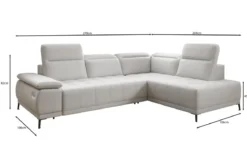 Designer Ecksofa Lyra mit elektrischer Schlaffunktion in Echtleder