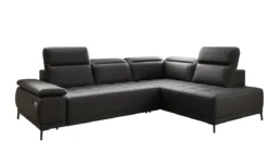 Designer Ecksofa Lyra mit elektrischer Schlaffunktion in Echtleder