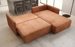 Designer Ecksofa Marlen mit Schlaf- und Klappfunktion in Cord