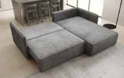 Designer Ecksofa Marlen mit Schlaf- und Klappfunktion in Cord