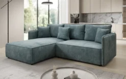 Designer Ecksofa Marlen mit Schlaf- und Klappfunktion in Cord