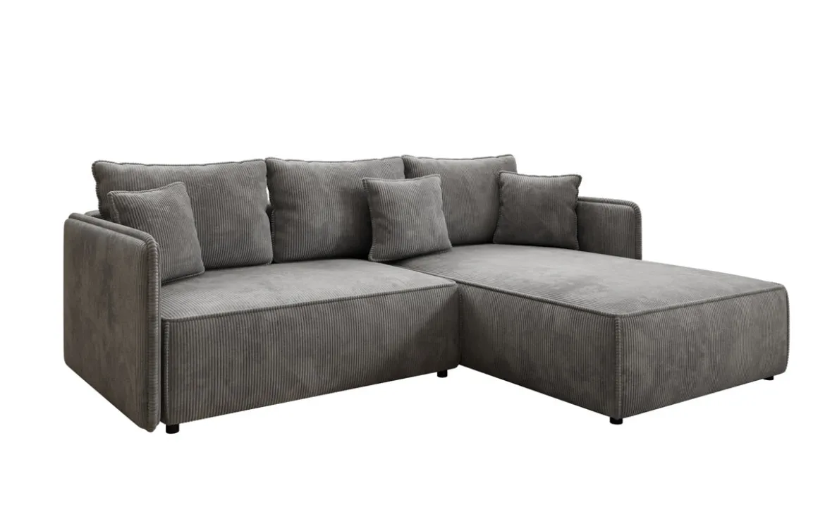 Designer Ecksofa Marlen mit Schlaf- und Klappfunktion in Cord