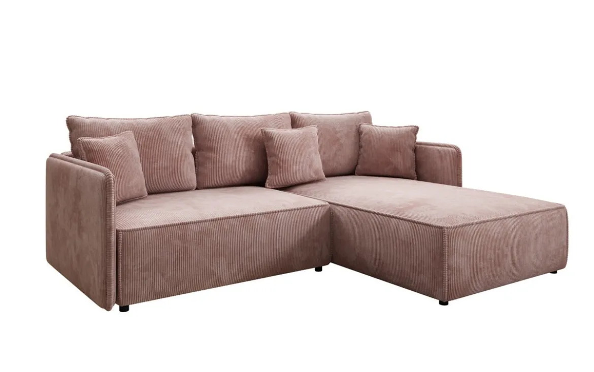 Designer Ecksofa Marlen mit Schlaf- und Klappfunktion in Cord