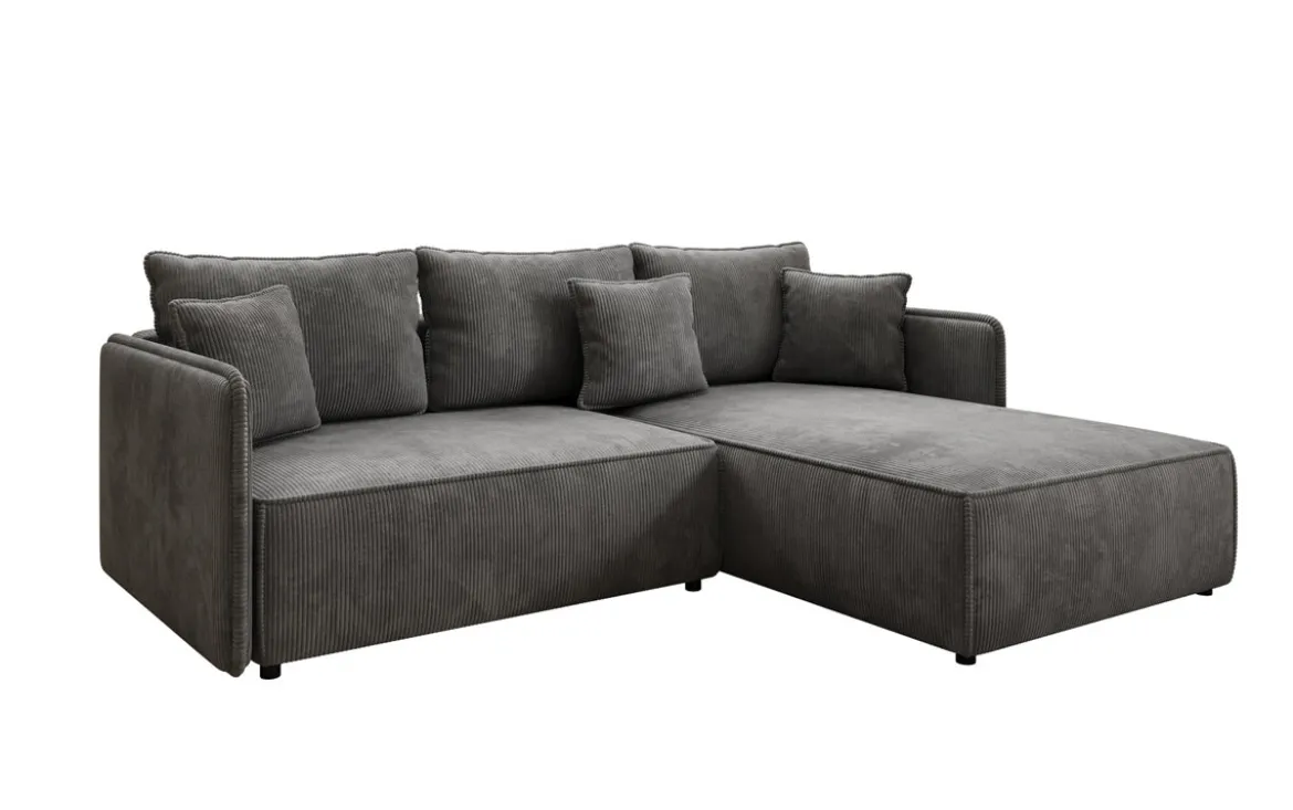 Designer Ecksofa Marlen mit Schlaf- und Klappfunktion in Cord