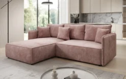 Designer Ecksofa Marlen mit Schlaf- und Klappfunktion in Cord