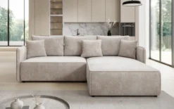 Designer Ecksofa Marlen mit Schlaf- und Klappfunktion in Cord