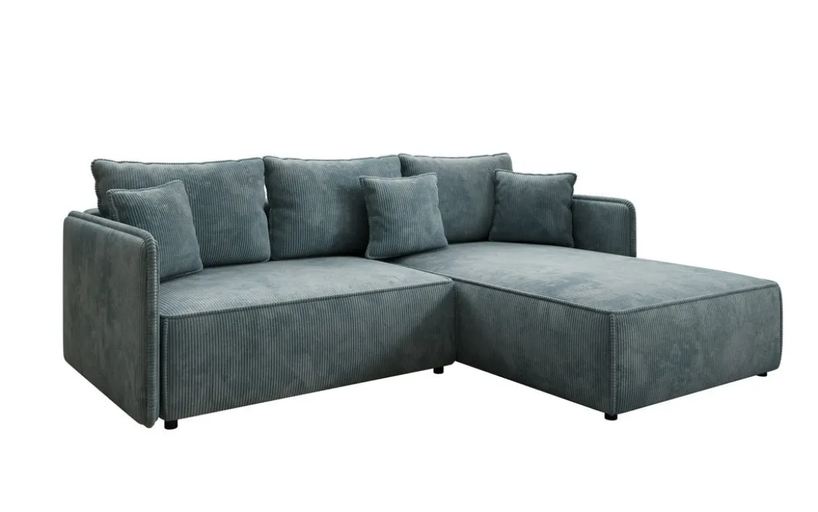 Designer Ecksofa Marlen mit Schlaf- und Klappfunktion in Cord