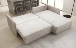 Designer Ecksofa Marlen mit Schlaf- und Klappfunktion in Cord