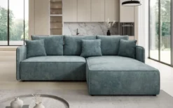 Designer Ecksofa Marlen mit Schlaf- und Klappfunktion in Cord