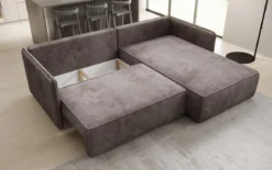 Designer Ecksofa Marlen mit Schlaf- und Klappfunktion in Cord