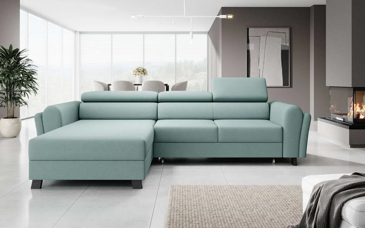 Designer Ecksofa Massimo mit Schlaf- und Klappfunktion
