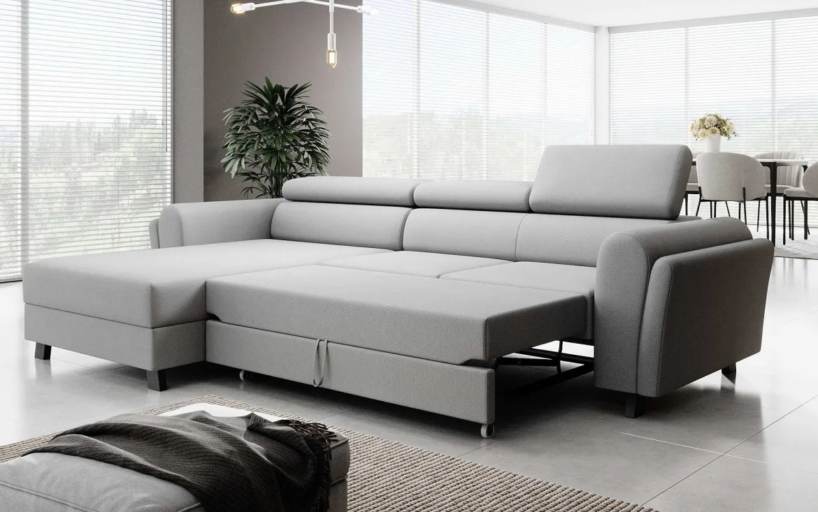 Designer Ecksofa Massimo mit Schlaf- und Klappfunktion