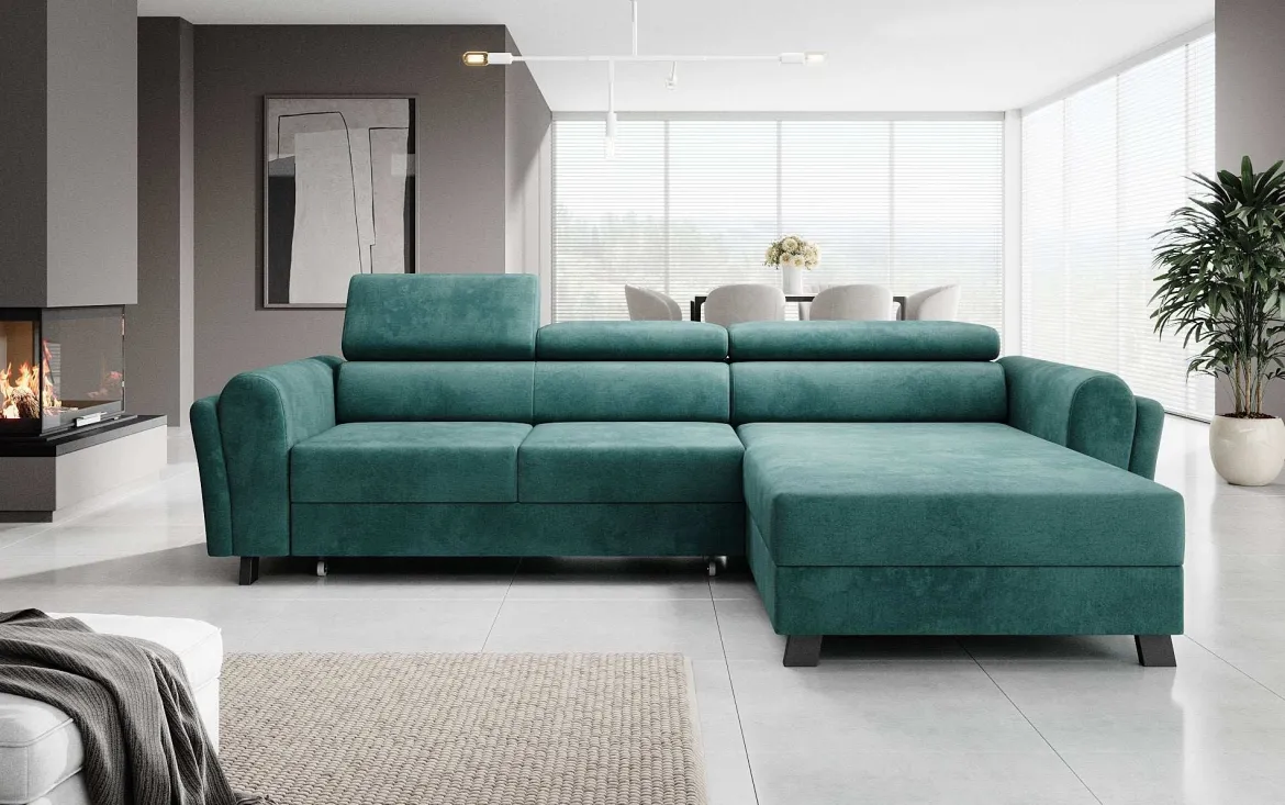 Designer Ecksofa Massimo mit Schlaf- und Klappfunktion