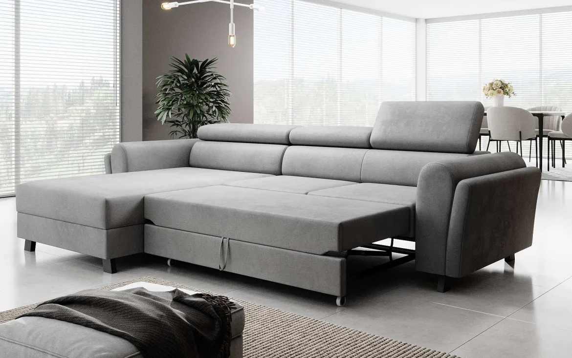Designer Ecksofa Massimo mit Schlaf- und Klappfunktion