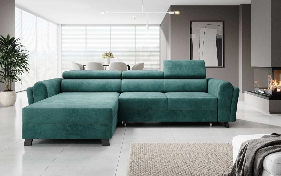 Designer Ecksofa Massimo mit Schlaf- und Klappfunktion