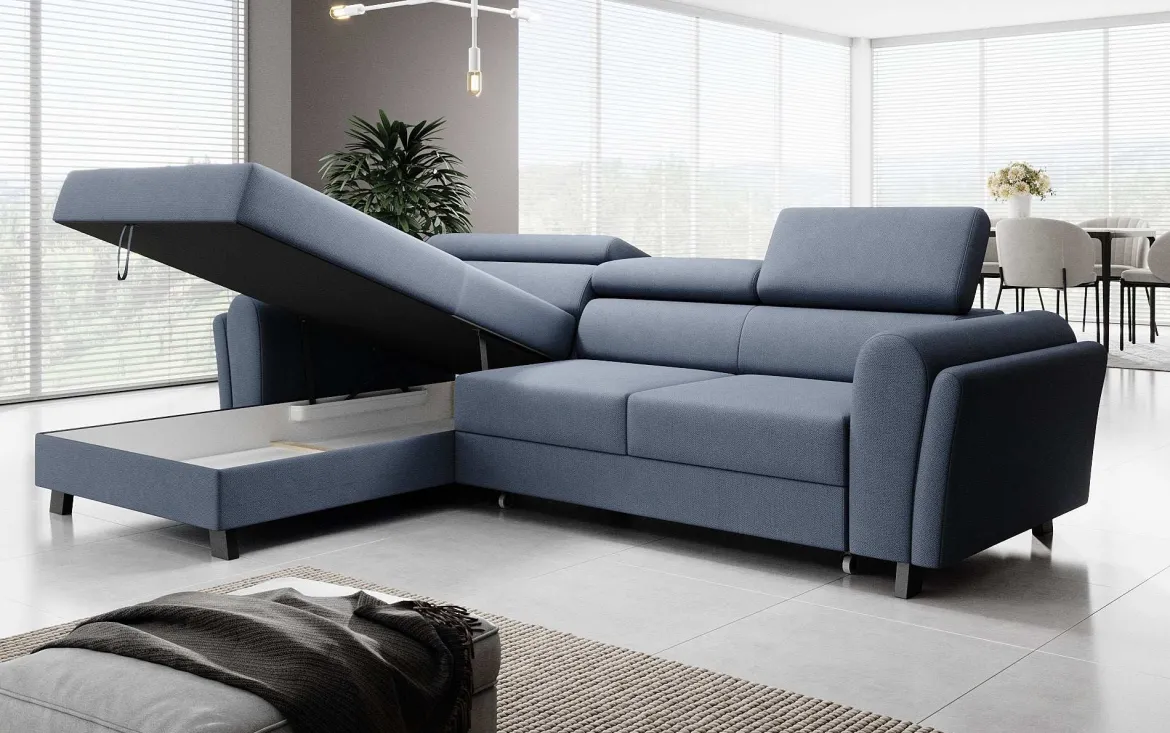 Designer Ecksofa Massimo mit Schlaf- und Klappfunktion