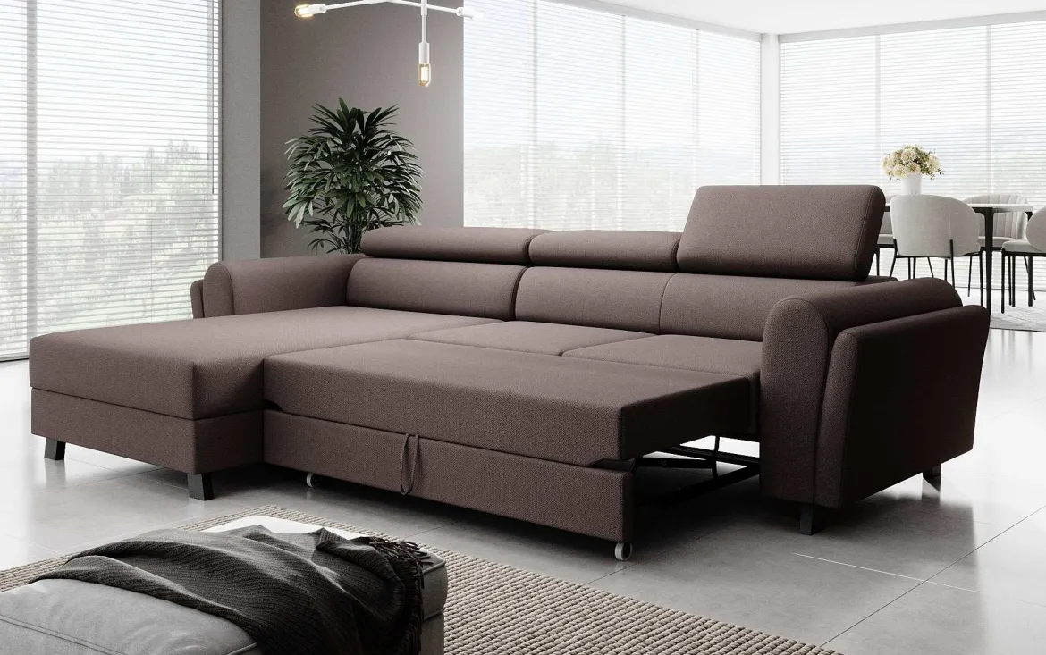 Designer Ecksofa Massimo mit Schlaf- und Klappfunktion