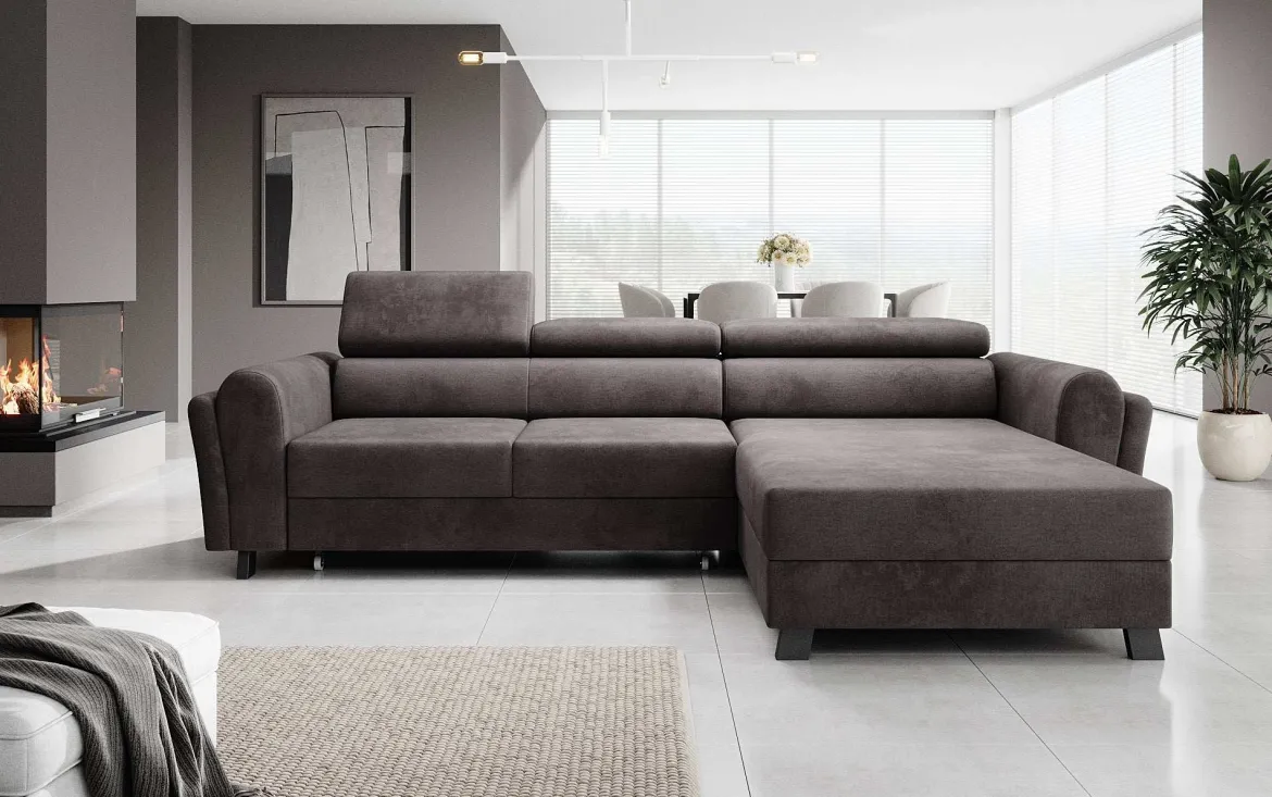 Designer Ecksofa Massimo mit Schlaf- und Klappfunktion
