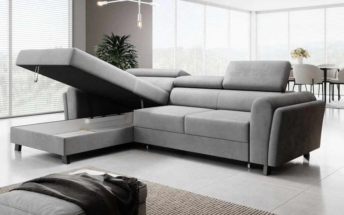 Designer Ecksofa Massimo mit Schlaf- und Klappfunktion