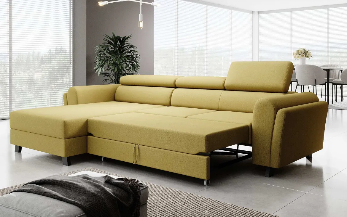 Designer Ecksofa Massimo mit Schlaf- und Klappfunktion