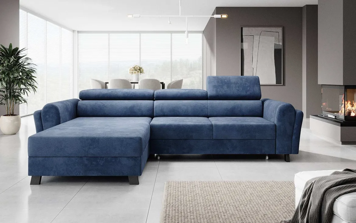 Designer Ecksofa Massimo mit Schlaf- und Klappfunktion