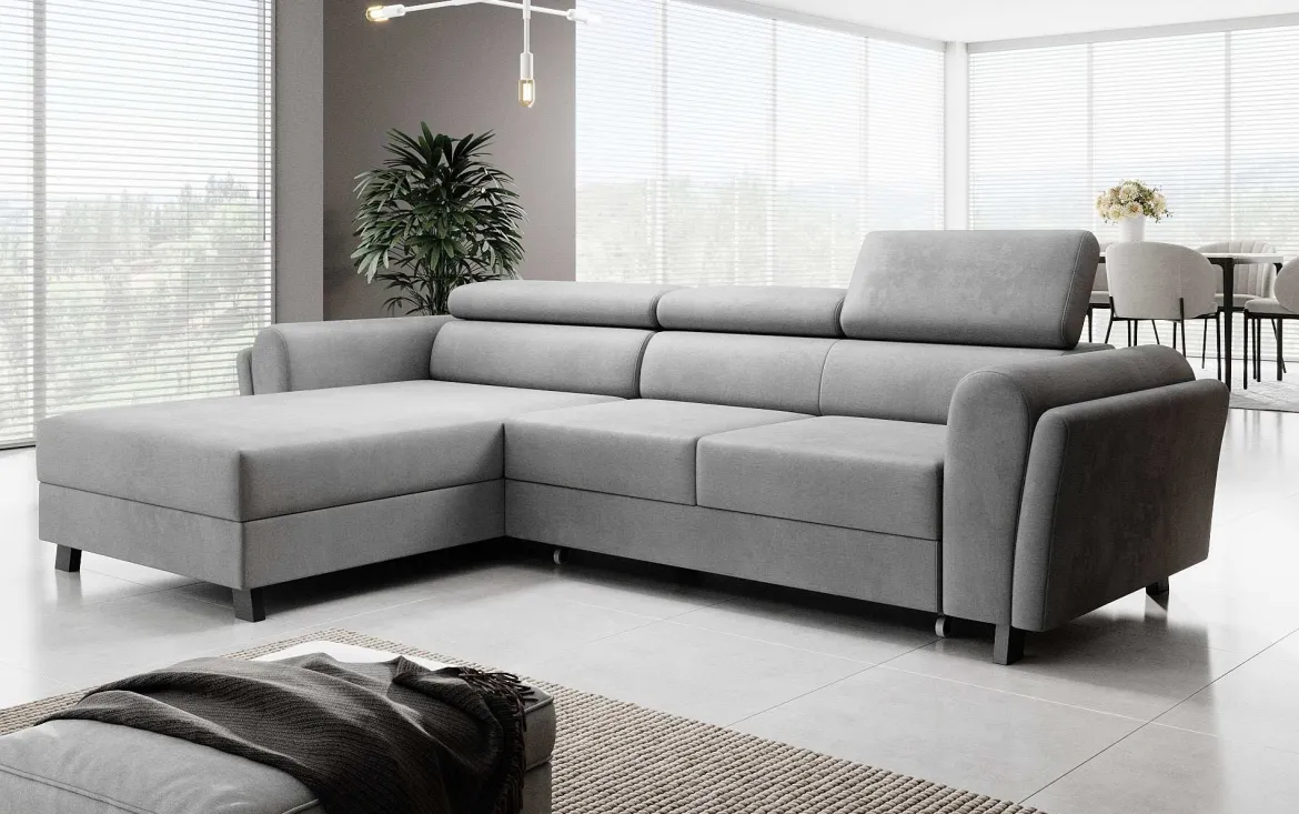 Designer Ecksofa Massimo mit Schlaf- und Klappfunktion