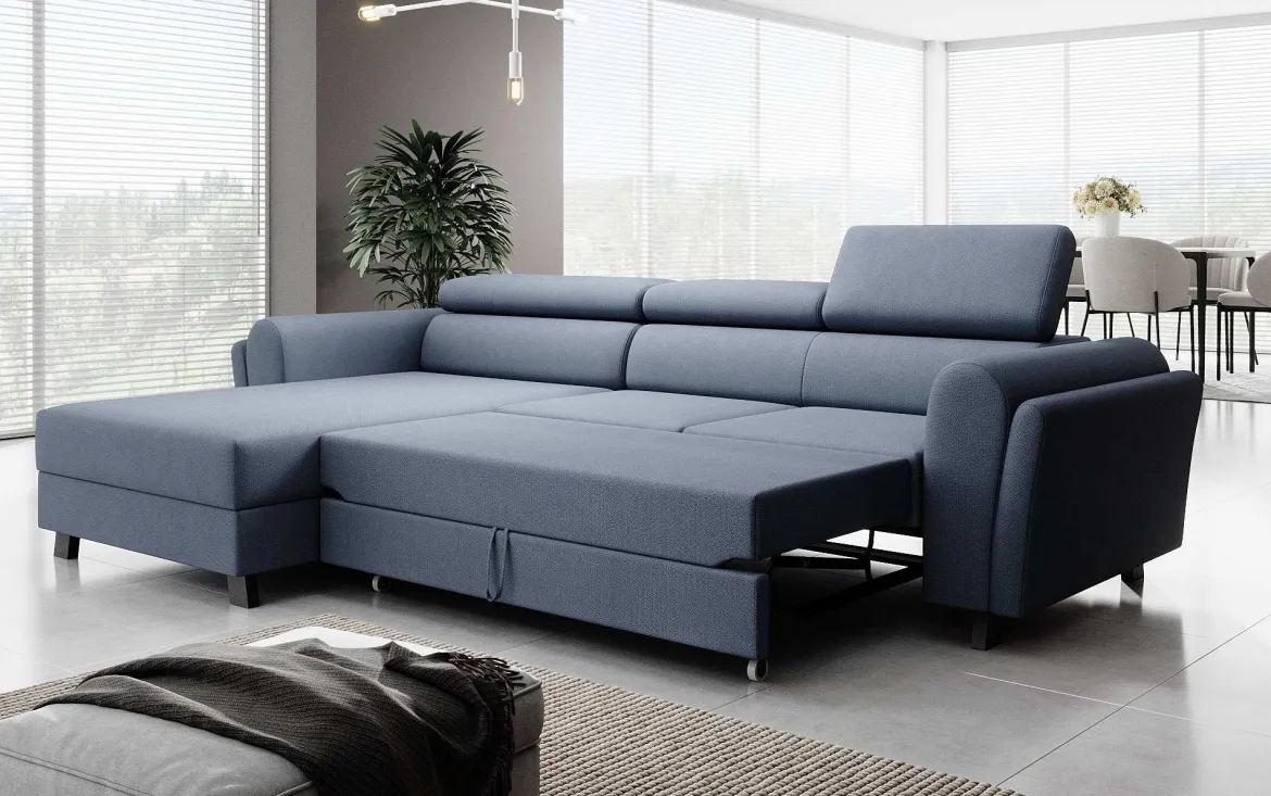 Designer Ecksofa Massimo mit Schlaf- und Klappfunktion