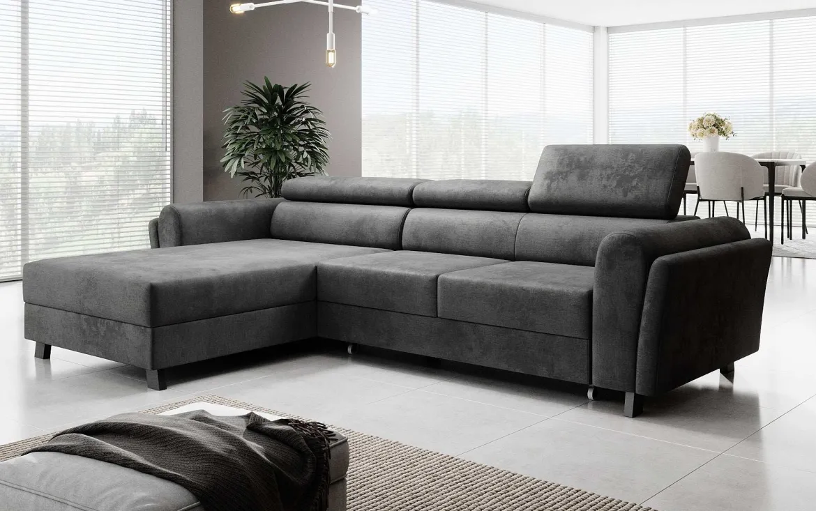 Designer Ecksofa Massimo mit Schlaf- und Klappfunktion