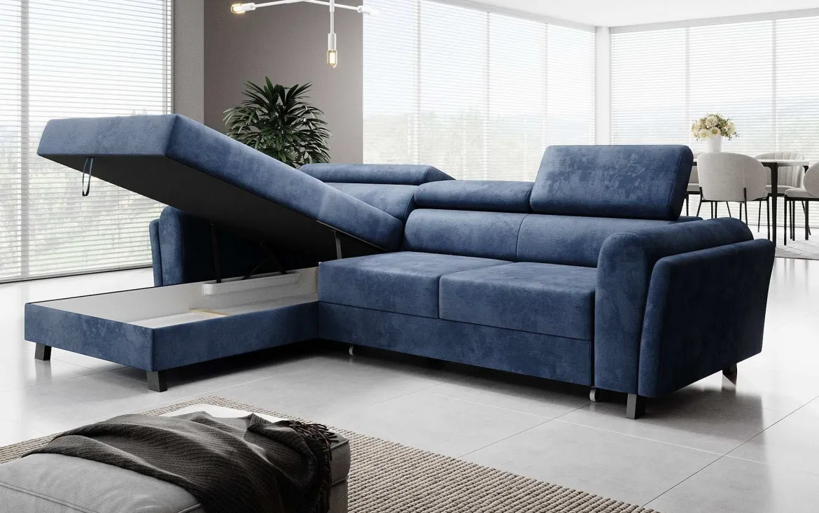 Designer Ecksofa Massimo mit Schlaf- und Klappfunktion