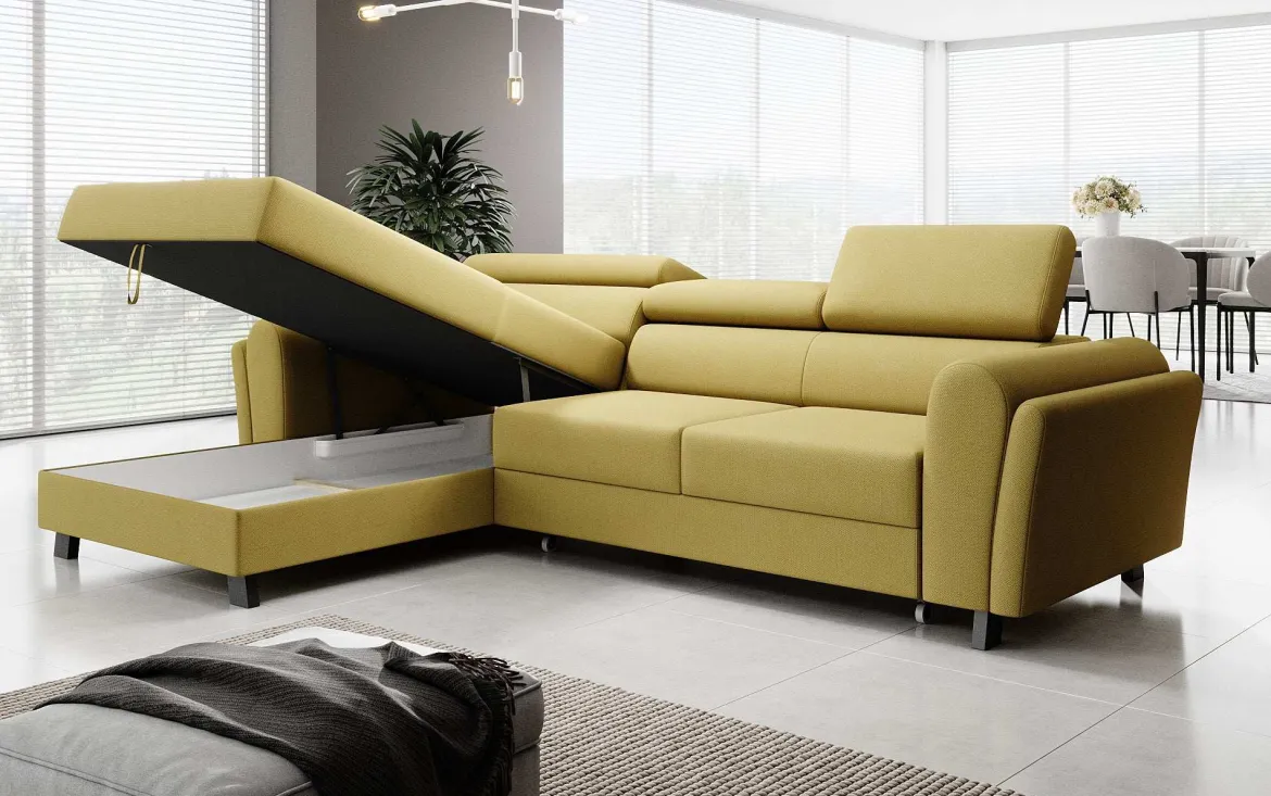 Designer Ecksofa Massimo mit Schlaf- und Klappfunktion