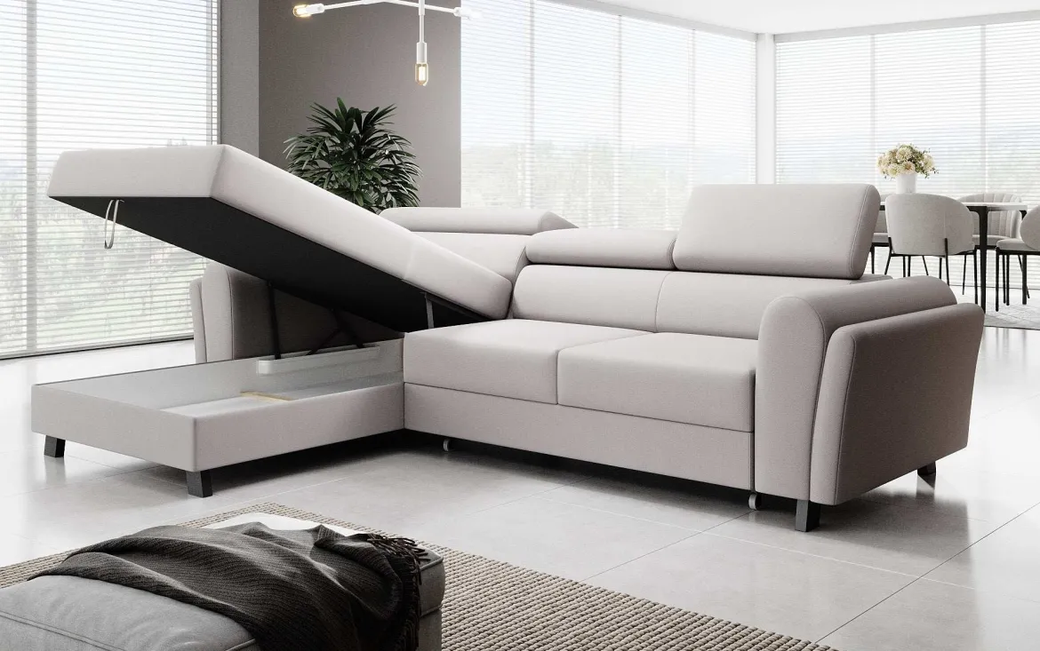 Designer Ecksofa Massimo mit Schlaf- und Klappfunktion