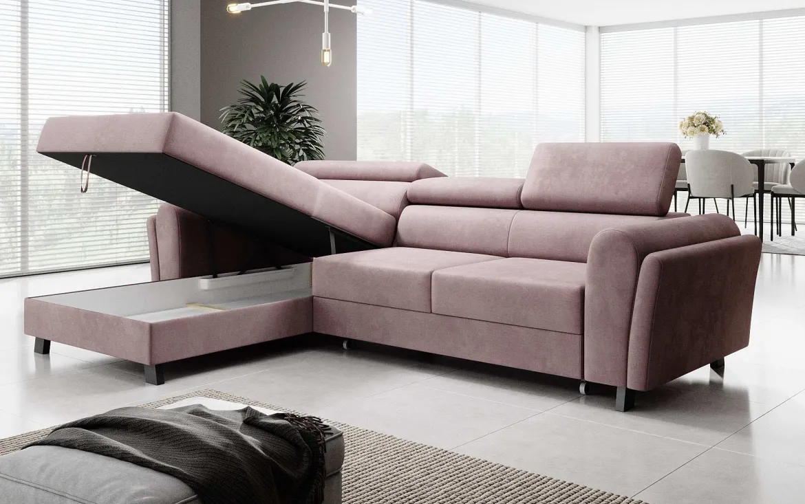 Designer Ecksofa Massimo mit Schlaf- und Klappfunktion