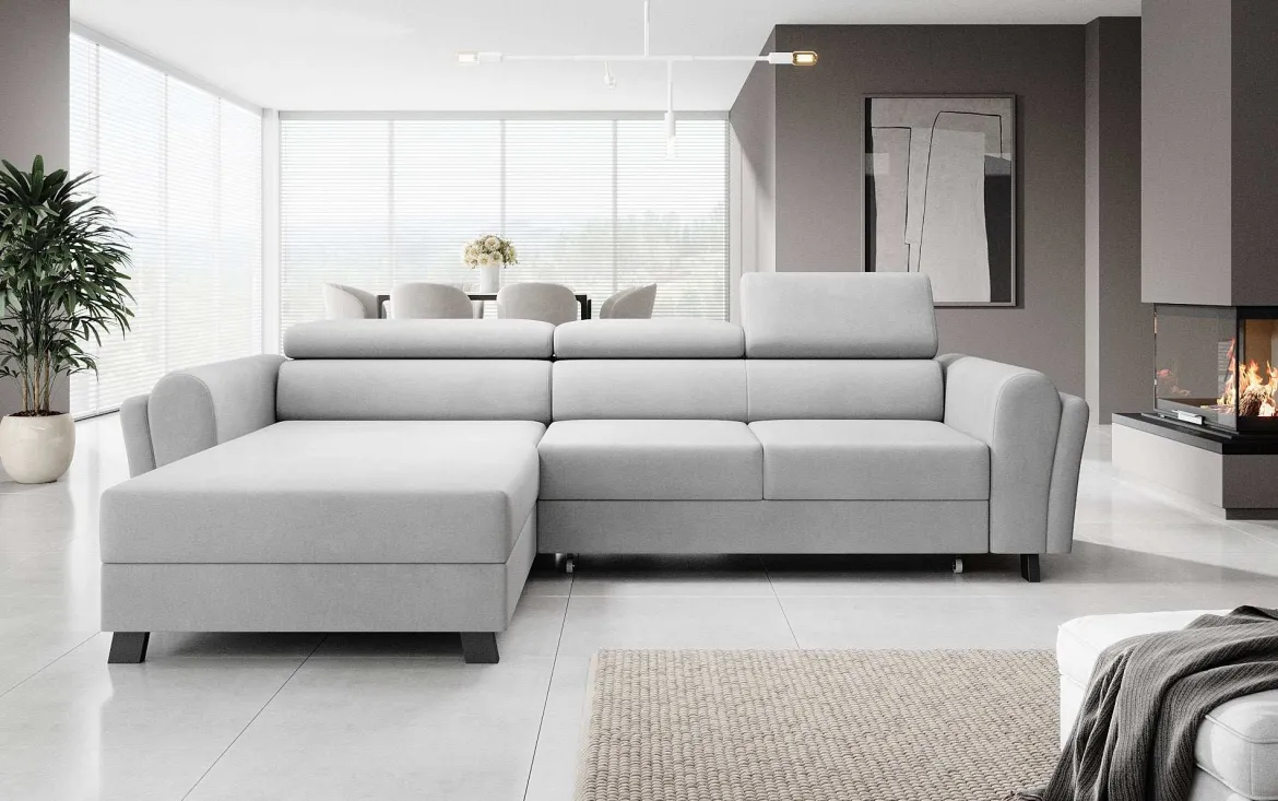 Designer Ecksofa Massimo mit Schlaf- und Klappfunktion