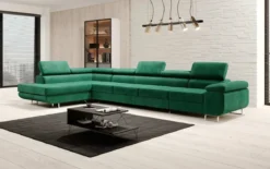 Designer Ecksofa Maxi mit Schlaf - und Klappfunktion in Samt
