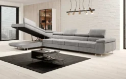 Designer Ecksofa Maxi mit Schlaf - und Klappfunktion in Samt
