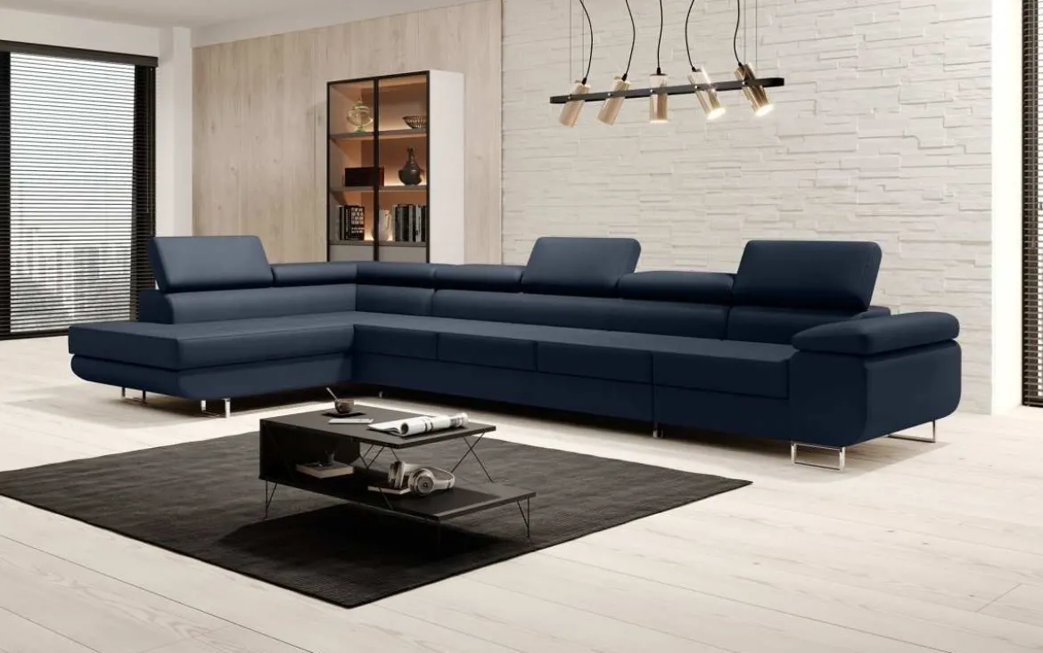 Designer Ecksofa Maxi mit Schlaf - und Klappfunktion in Samt