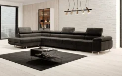 Designer Ecksofa Maxi mit Schlaf - und Klappfunktion in Samt