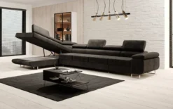 Designer Ecksofa Maxi mit Schlaf - und Klappfunktion in Samt