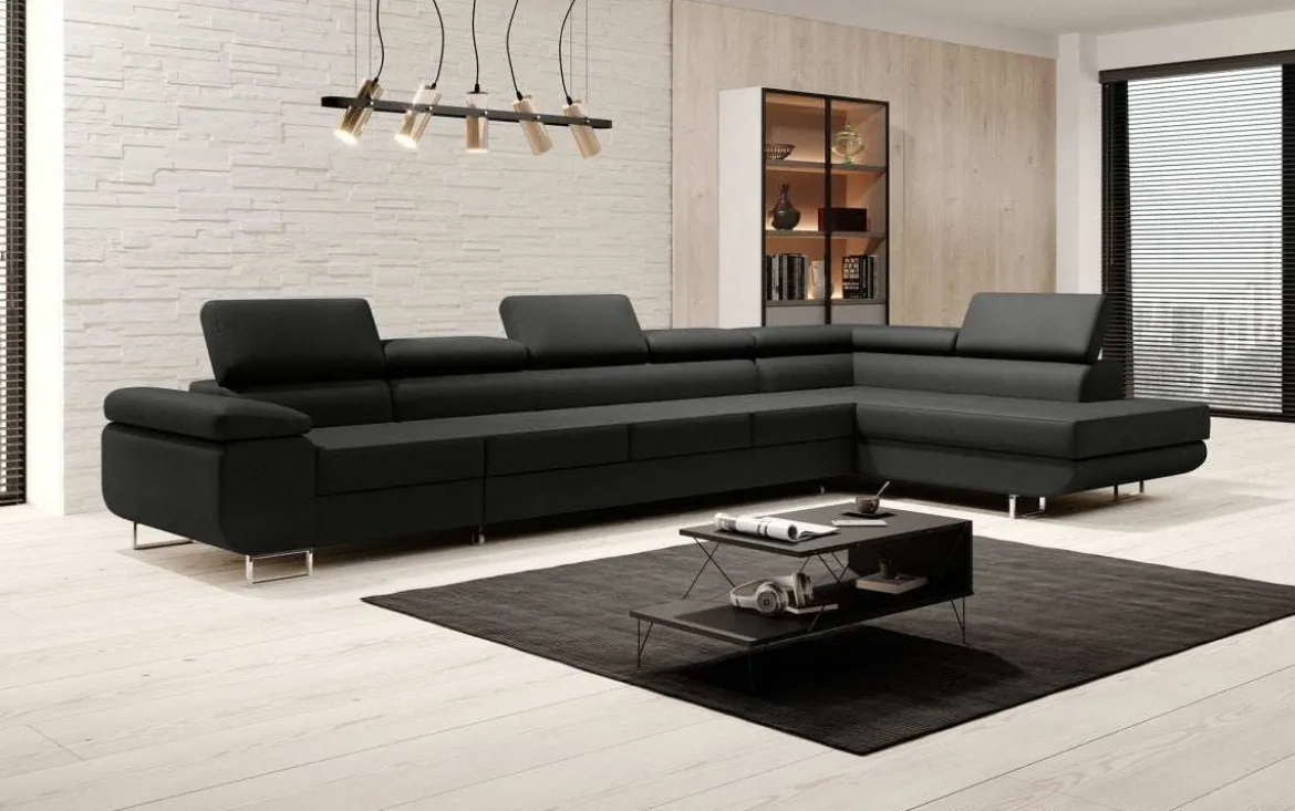 Designer Ecksofa Maxi mit Schlaf - und Klappfunktion in Samt