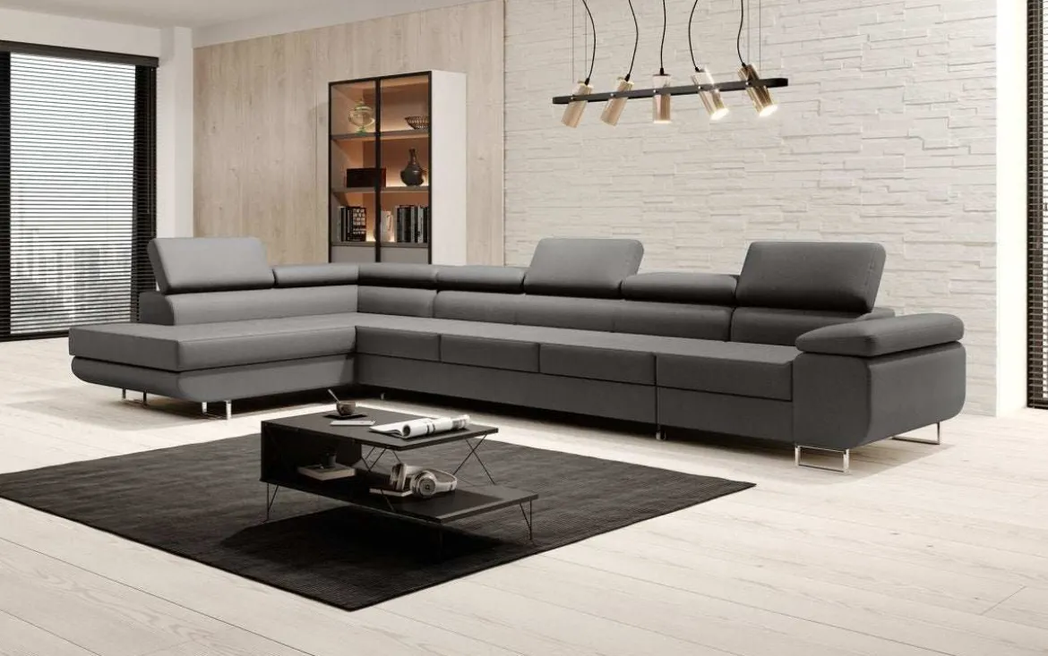 Designer Ecksofa Maxi mit Schlaf - und Klappfunktion in Samt