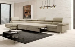Designer Ecksofa Maxi mit Schlaf - und Klappfunktion in Samt