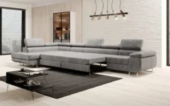 Designer Ecksofa Maxi mit Schlaf - und Klappfunktion in Samt