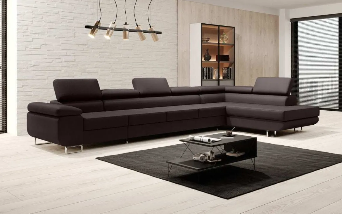 Designer Ecksofa Maxi mit Schlaf - und Klappfunktion in Samt