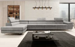 Designer Ecksofa Maxi mit Schlaf - und Klappfunktion in Samt
